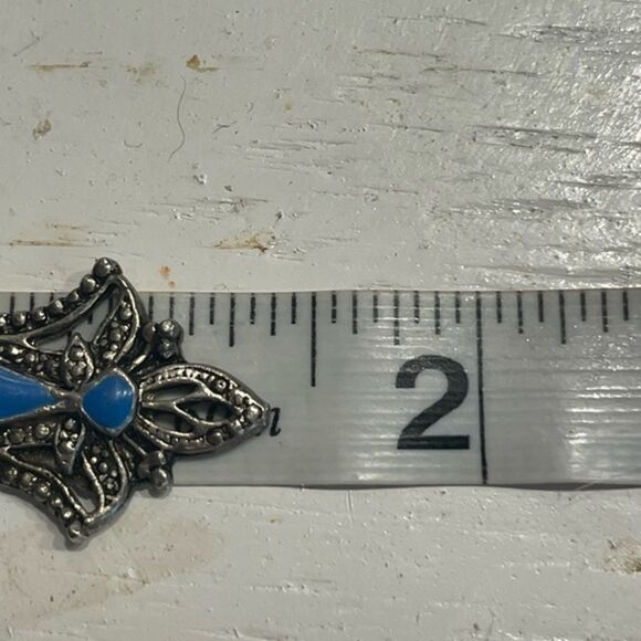 1.5” either silver/silver mix lapis lazuli vintage (60s) near Eastern pendant - Picture 4 of 5